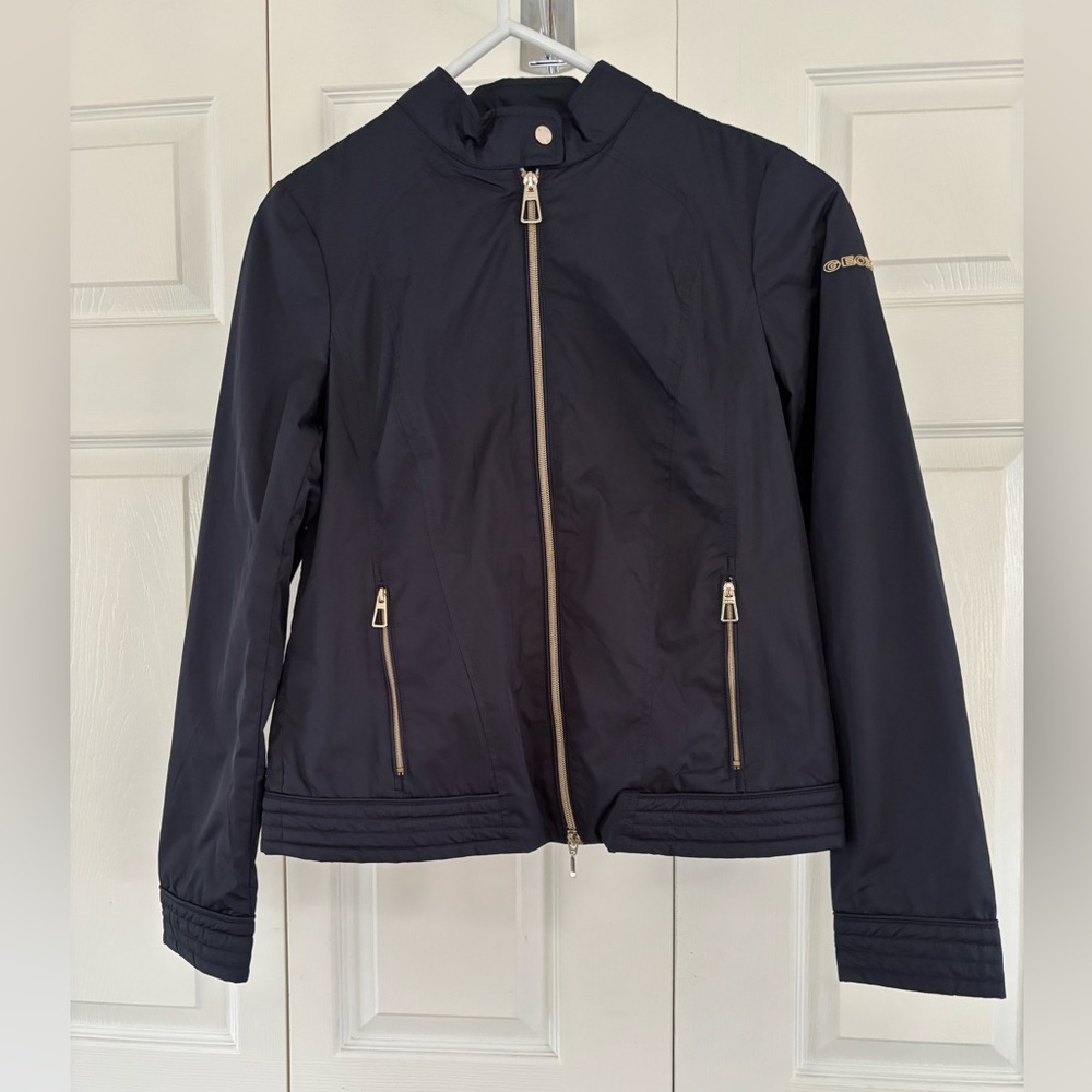 NWT Geox Black Nylon Moto Jacket - Size 4, fits more like a 2